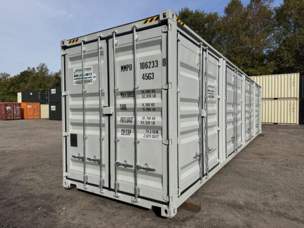 Контейнер 40 Фута high cube с 4 Странични Врати – Херметичен, Сив