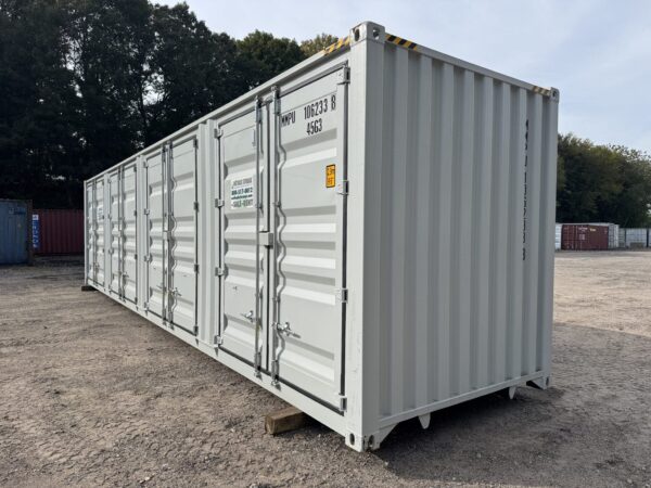 Контейнер 40 Фута high cube с 4 Странични Врати – Херметичен, Сив